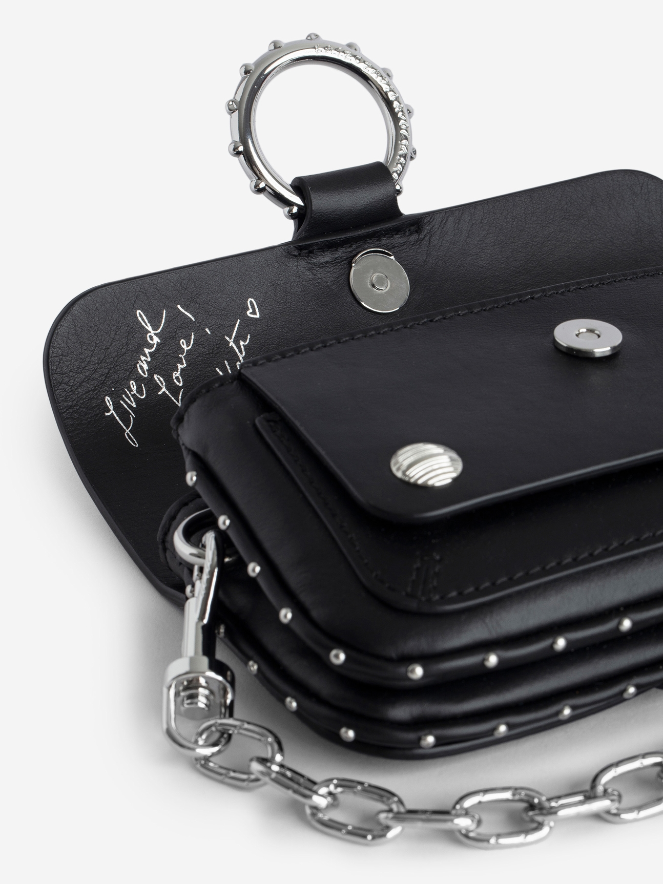 KATE WALLET BAG NOIR SILVER